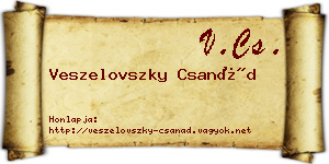 Veszelovszky Csanád névjegykártya